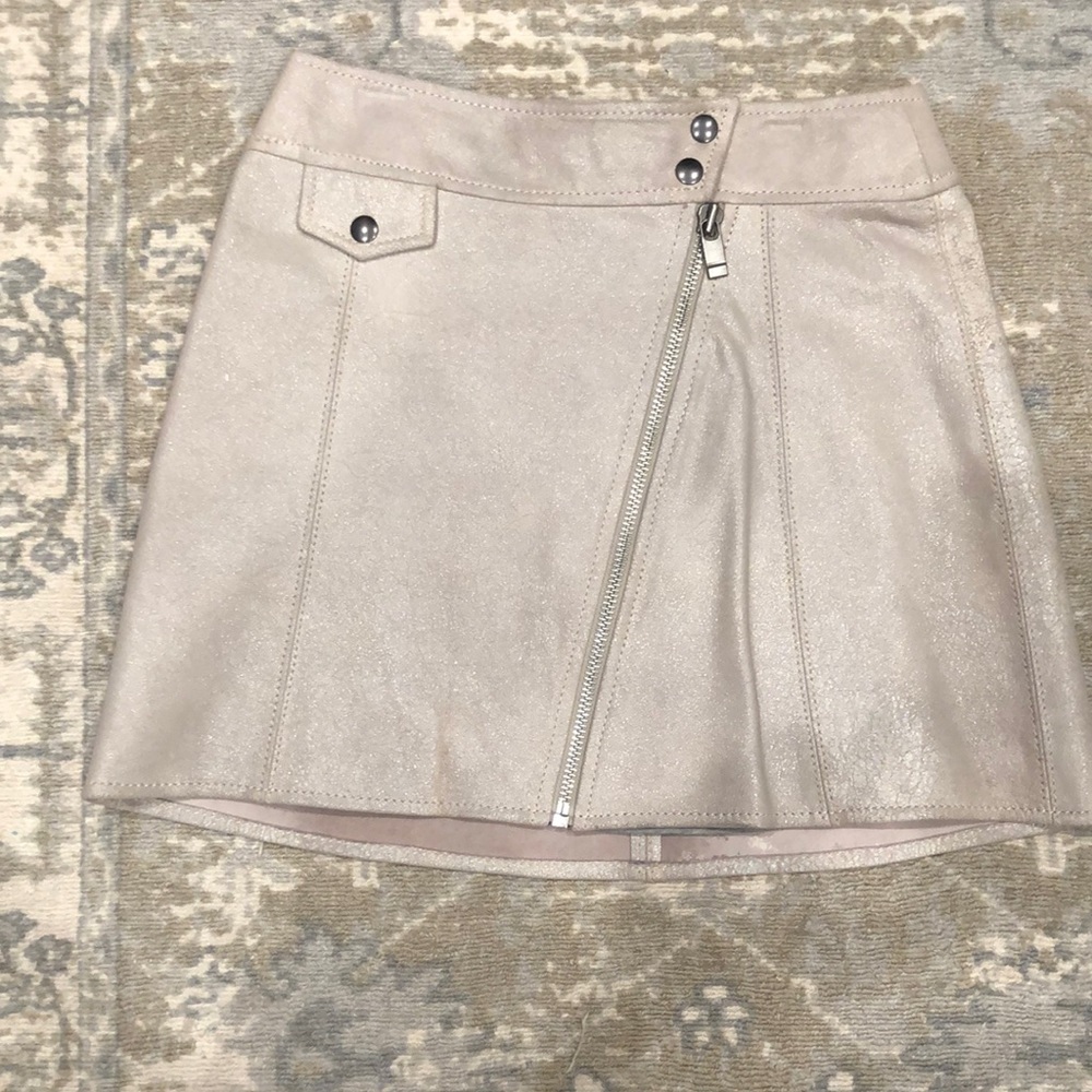 AS by DF. Champagne leather skirt. Size 2.